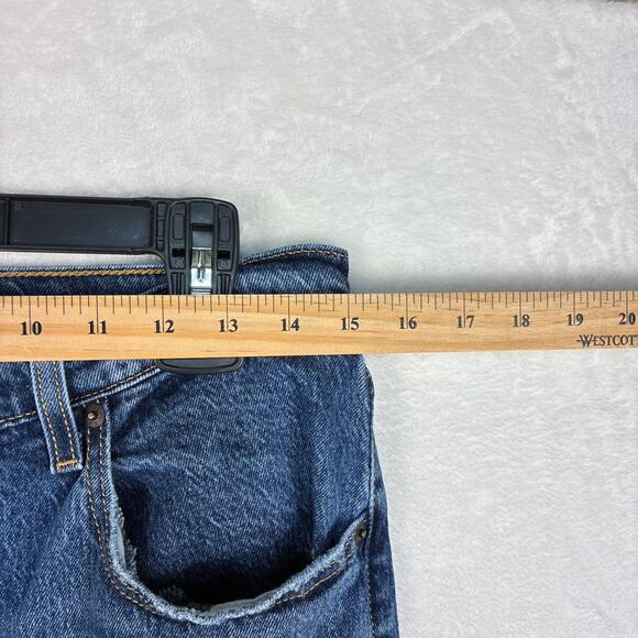 Levi's Womens 30 Distressed Faded 70s High Rise Flare Wide Leg Denim Jeans Big E - Picture 13 of 13
